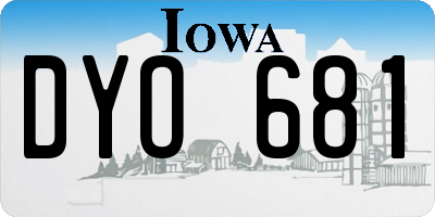 IA license plate DYO681