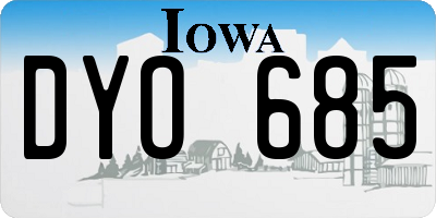 IA license plate DYO685