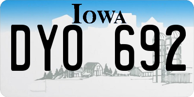 IA license plate DYO692