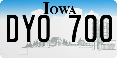 IA license plate DYO700