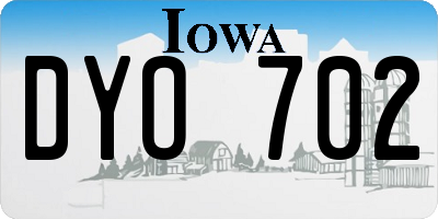 IA license plate DYO702