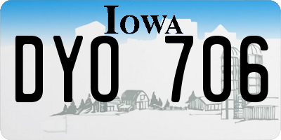 IA license plate DYO706