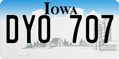 IA license plate DYO707