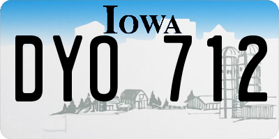 IA license plate DYO712