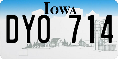 IA license plate DYO714