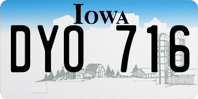 IA license plate DYO716