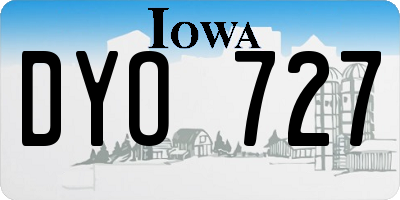 IA license plate DYO727