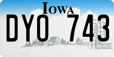 IA license plate DYO743