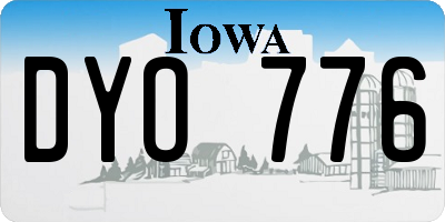IA license plate DYO776