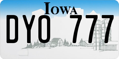IA license plate DYO777