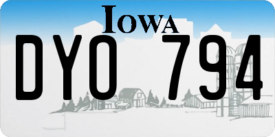 IA license plate DYO794