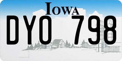 IA license plate DYO798