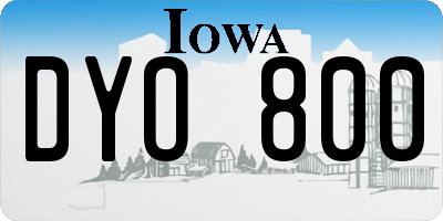 IA license plate DYO800