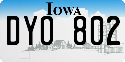 IA license plate DYO802