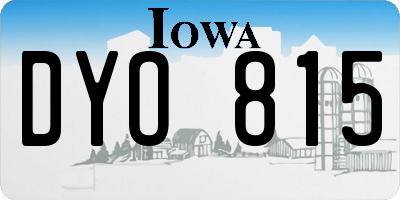 IA license plate DYO815
