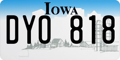IA license plate DYO818