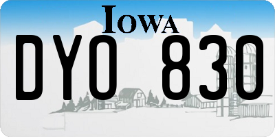 IA license plate DYO830