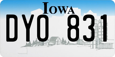 IA license plate DYO831