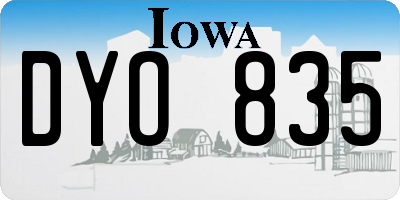IA license plate DYO835