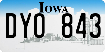 IA license plate DYO843