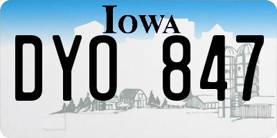 IA license plate DYO847