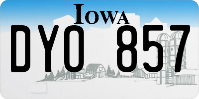 IA license plate DYO857