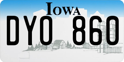 IA license plate DYO860