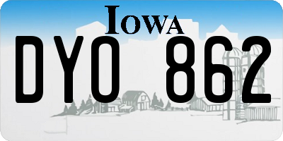 IA license plate DYO862
