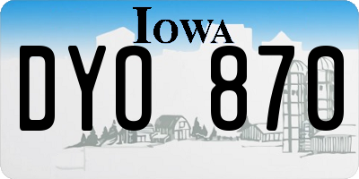 IA license plate DYO870