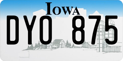IA license plate DYO875