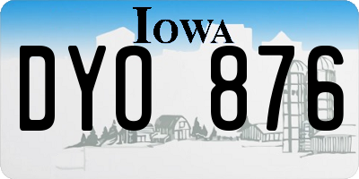 IA license plate DYO876
