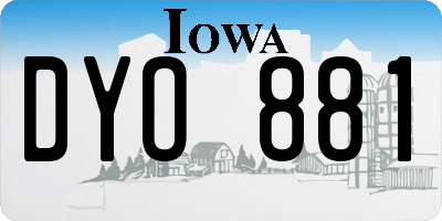IA license plate DYO881