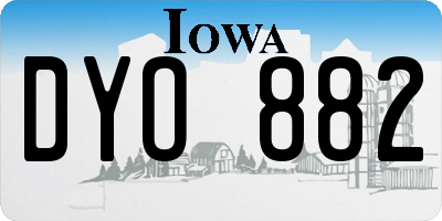 IA license plate DYO882