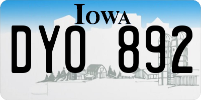 IA license plate DYO892
