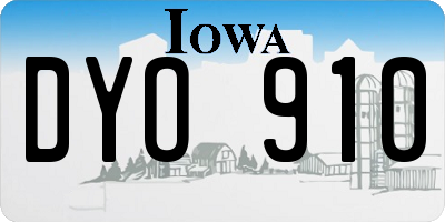 IA license plate DYO910