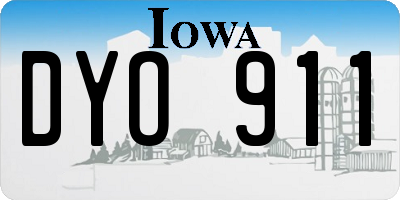 IA license plate DYO911