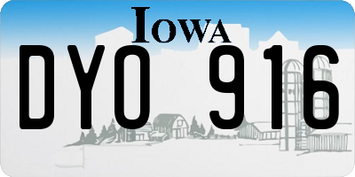 IA license plate DYO916
