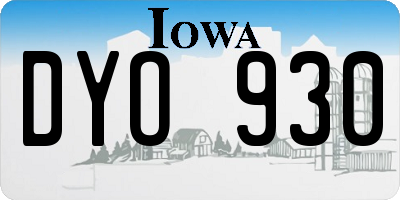 IA license plate DYO930
