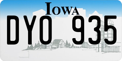 IA license plate DYO935