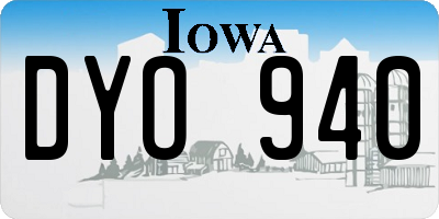 IA license plate DYO940