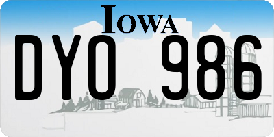 IA license plate DYO986