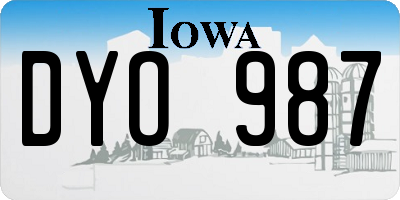 IA license plate DYO987