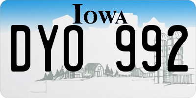 IA license plate DYO992