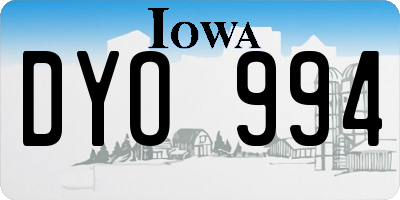 IA license plate DYO994
