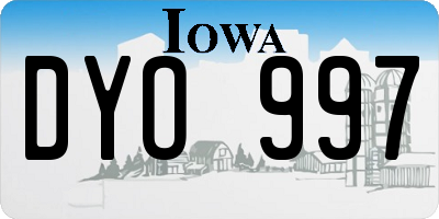 IA license plate DYO997