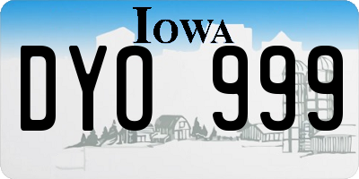 IA license plate DYO999