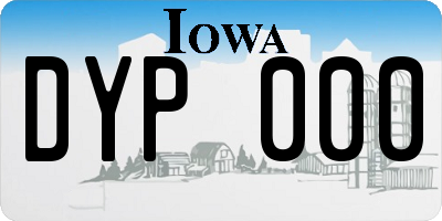 IA license plate DYP000