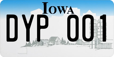 IA license plate DYP001