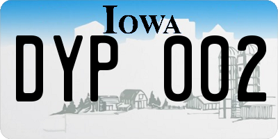IA license plate DYP002
