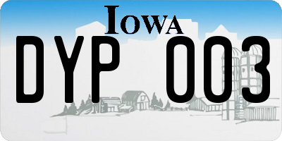 IA license plate DYP003